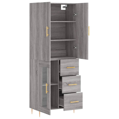 vidaXL Highboard Grau Sonoma 69,5x34x180 cm Holzwerkstoff