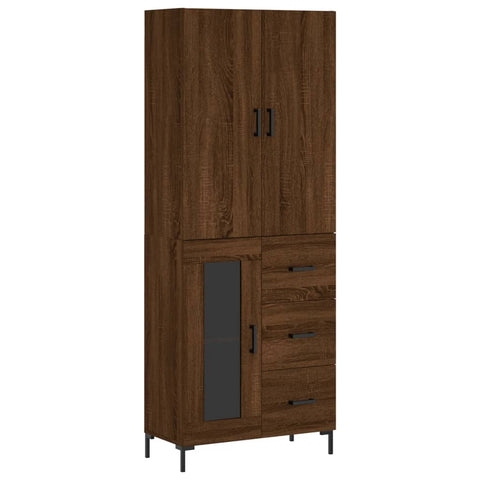 vidaXL Highboard Braun Eichen-Optik 69,5x34x180 cm Holzwerkstoff