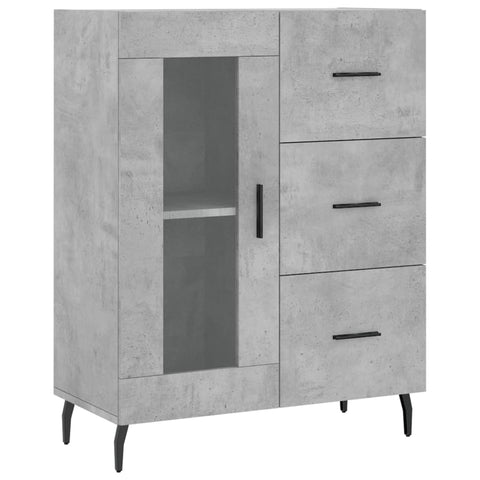 vidaXL Highboard Betongrau 69,5x34x180 cm Holzwerkstoff