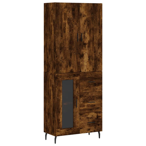 vidaXL Highboard Räuchereiche 69,5x34x180 cm Holzwerkstoff