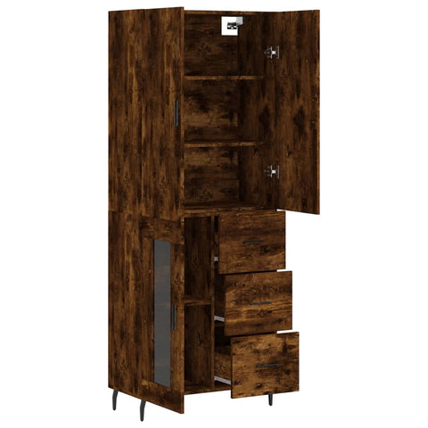 vidaXL Highboard Räuchereiche 69,5x34x180 cm Holzwerkstoff