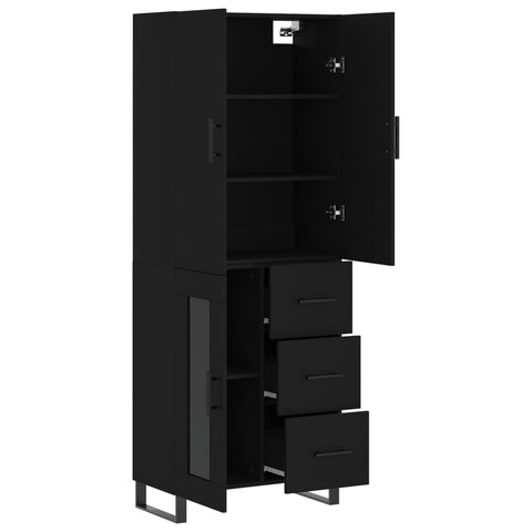 vidaXL Highboard Schwarz 69,5x34x180 cm Holzwerkstoff