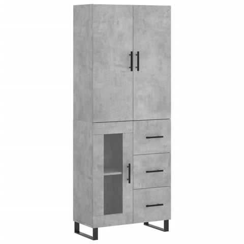 vidaXL Highboard Betongrau 69,5x34x180 cm Holzwerkstoff