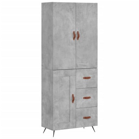 vidaXL Highboard Betongrau 69,5x34x180 cm Holzwerkstoff