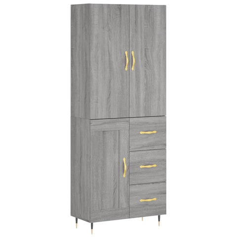 vidaXL Highboard Grau Sonoma 69,5x34x180 cm Holzwerkstoff