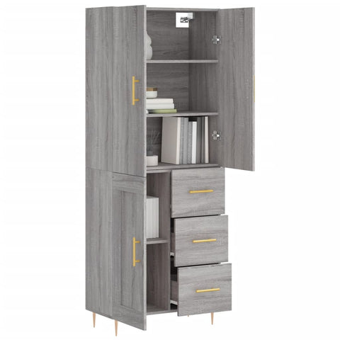 vidaXL Highboard Grau Sonoma 69,5x34x180 cm Holzwerkstoff