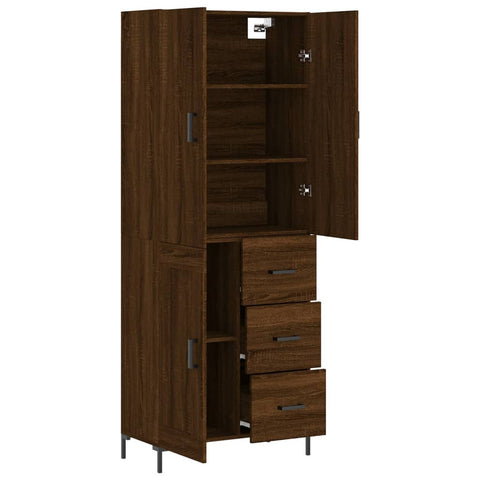 vidaXL Highboard Braun Eichen-Optik 69,5x34x180 cm Holzwerkstoff