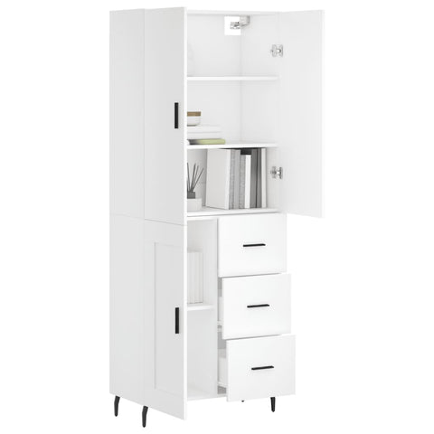 vidaXL Highboard Weiß 69,5x34x180 cm Holzwerkstoff