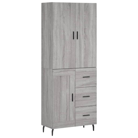 vidaXL Highboard Grau Sonoma 69,5x34x180 cm Holzwerkstoff