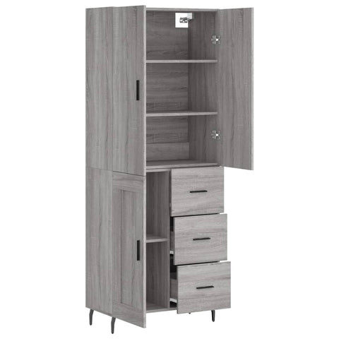 vidaXL Highboard Grau Sonoma 69,5x34x180 cm Holzwerkstoff