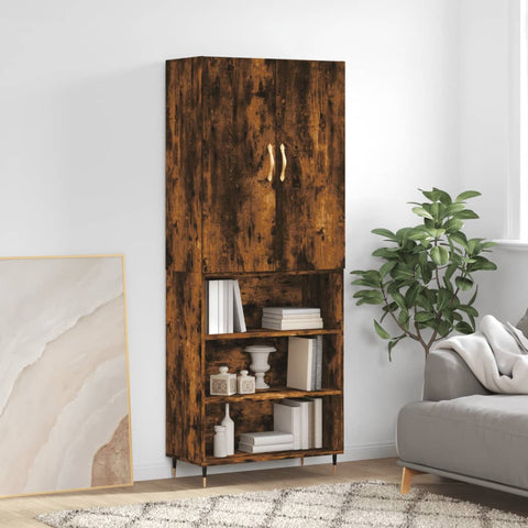 vidaXL Highboard Räuchereiche 69,5x34x180 cm Holzwerkstoff