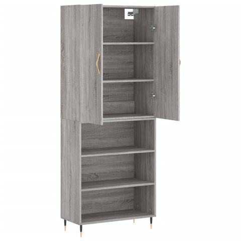 vidaXL Highboard Grau Sonoma 69,5x34x180 cm Holzwerkstoff