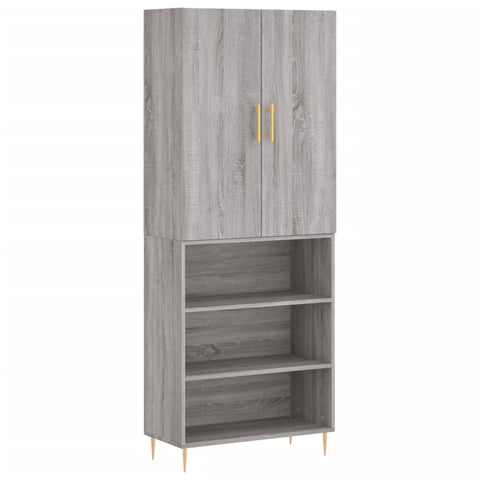 vidaXL Highboard Grau Sonoma 69,5x34x180 cm Holzwerkstoff