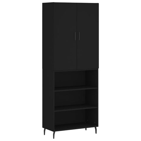 vidaXL Highboard Schwarz 69,5x34x180 cm Holzwerkstoff