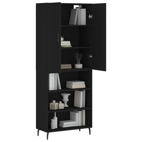 vidaXL Highboard Schwarz 69,5x34x180 cm Holzwerkstoff