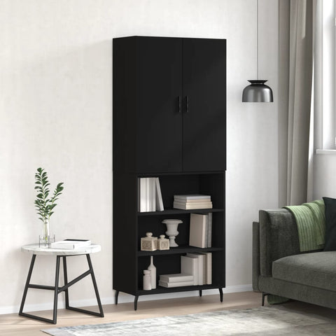 vidaXL Highboard Schwarz 69,5x34x180 cm Holzwerkstoff