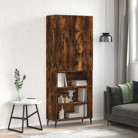 vidaXL Highboard Räuchereiche 69,5x34x180 cm Holzwerkstoff