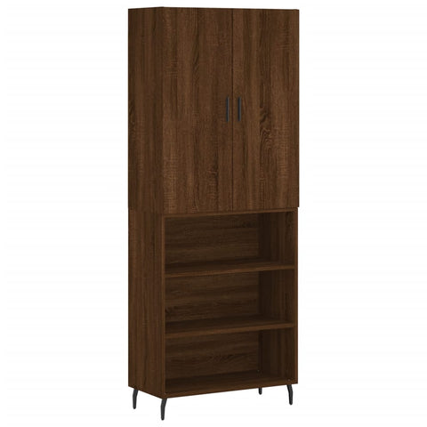 vidaXL Highboard Braun Eichen-Optik 69,5x34x180 cm Holzwerkstoff