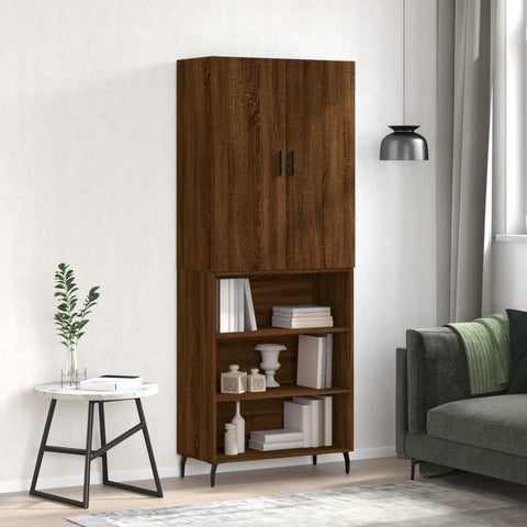 vidaXL Highboard Braun Eichen-Optik 69,5x34x180 cm Holzwerkstoff