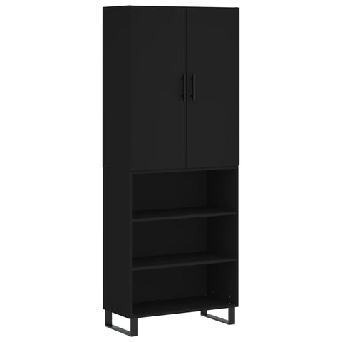 vidaXL Highboard Schwarz 69,5x34x180 cm Holzwerkstoff