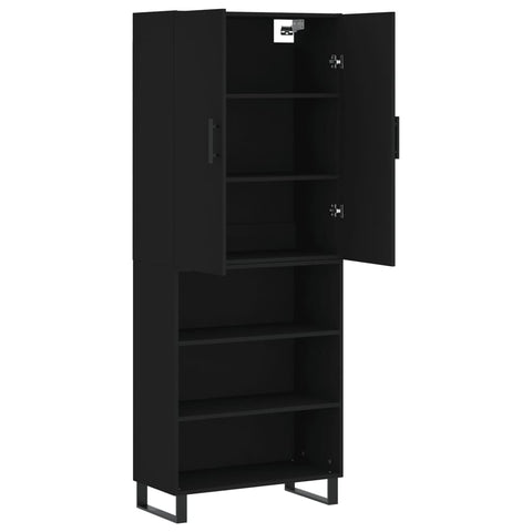 vidaXL Highboard Schwarz 69,5x34x180 cm Holzwerkstoff