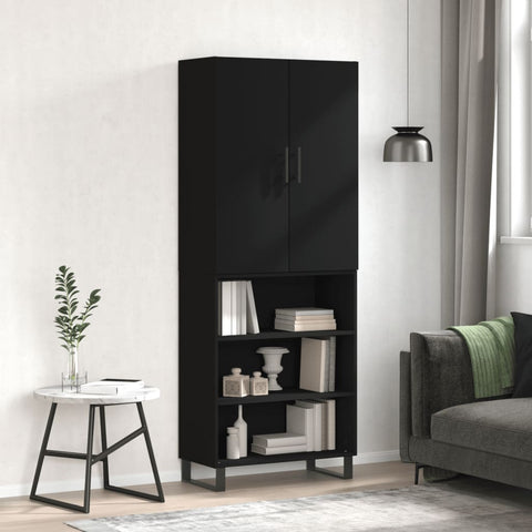 vidaXL Highboard Schwarz 69,5x34x180 cm Holzwerkstoff