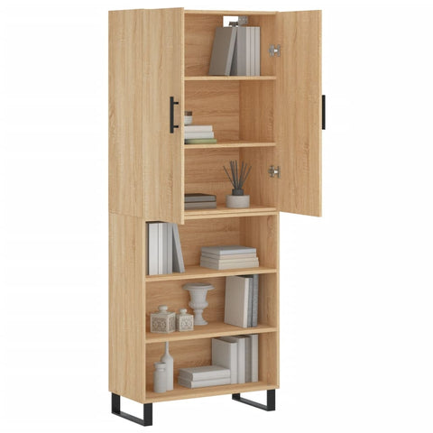 vidaXL Highboard Sonoma-Eiche 69,5x34x180 cm Holzwerkstoff