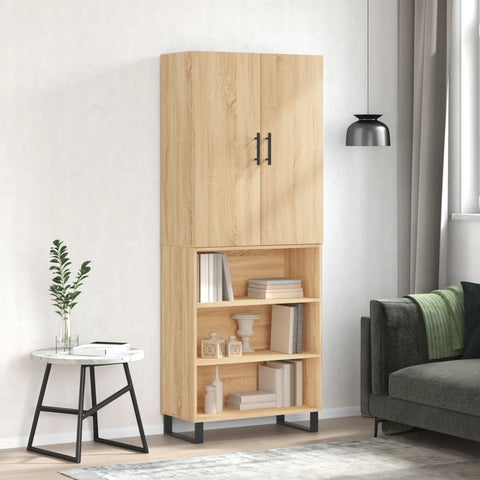 vidaXL Highboard Sonoma-Eiche 69,5x34x180 cm Holzwerkstoff