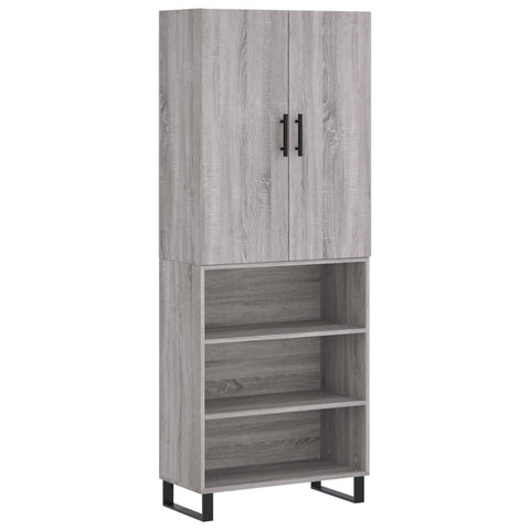 vidaXL Highboard Grau Sonoma 69,5x34x180 cm Holzwerkstoff