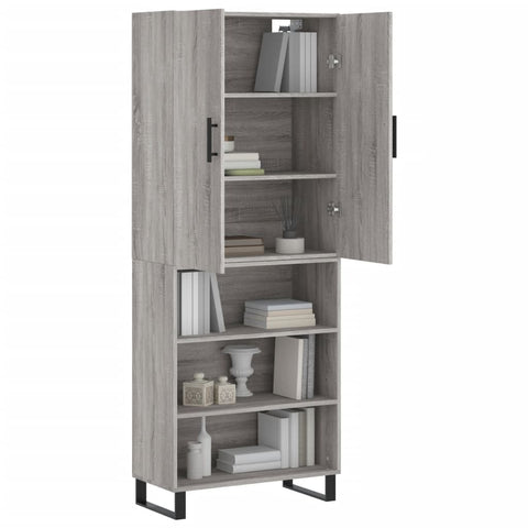 vidaXL Highboard Grau Sonoma 69,5x34x180 cm Holzwerkstoff