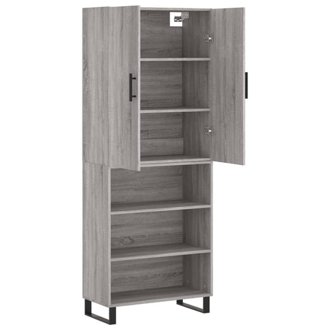 vidaXL Highboard Grau Sonoma 69,5x34x180 cm Holzwerkstoff