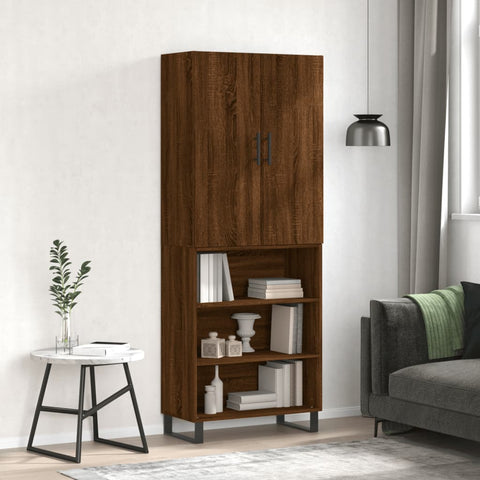 vidaXL Highboard Braun Eichen-Optik 69,5x34x180 cm Holzwerkstoff