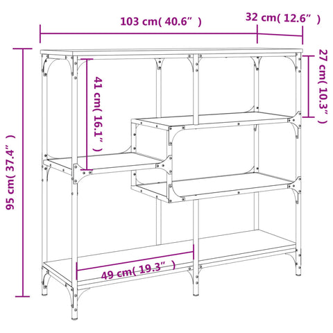 vidaXL Konsolentisch Schwarz 103x32x95 cm Holzwerkstoff