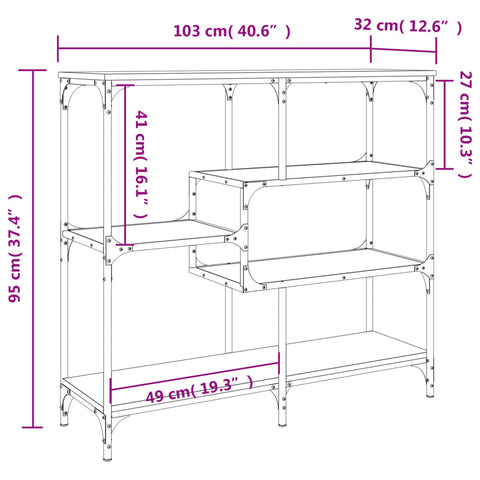 vidaXL Konsolentisch Räuchereiche 103x32x95 cm Holzwerkstoff