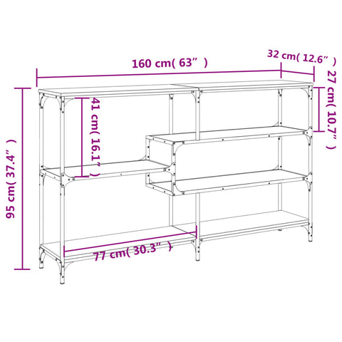 vidaXL Konsolentisch Schwarz 160x32x95 cm Holzwerkstoff