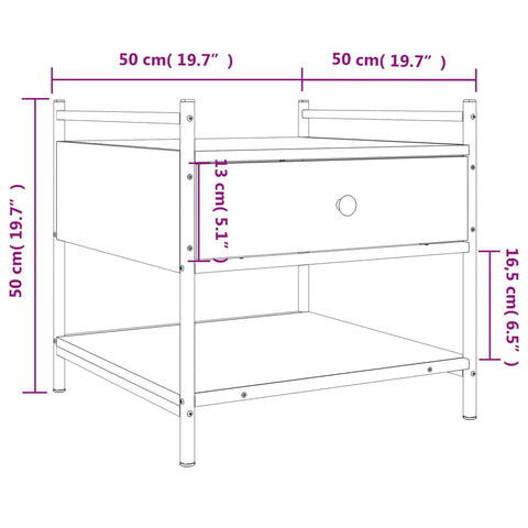 vidaXL Couchtisch Schwarz 50x50x50 cm Holzwerkstoff