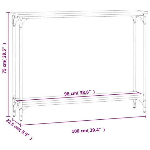 vidaXL Konsolentisch Schwarz 100x22,5x75 cm Holzwerkstoff