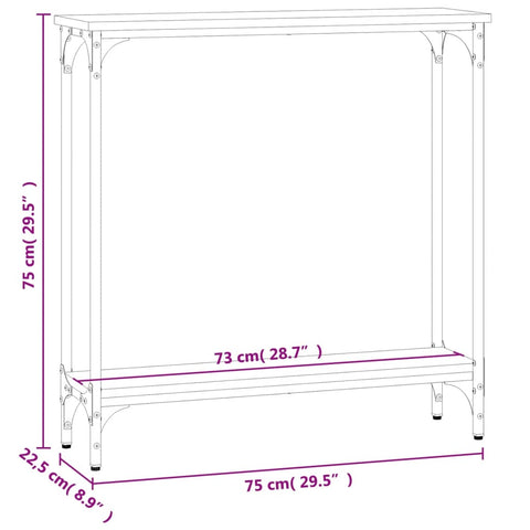 vidaXL Konsolentisch Schwarz 75x22,5x75 cm Holzwerkstoff