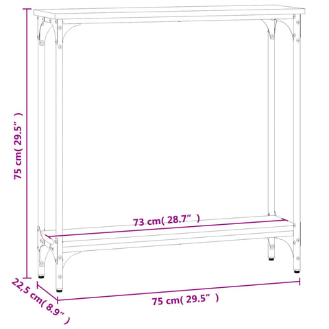 vidaXL Konsolentisch Braun Eichen-Optik 75x22,5x75 cm Holzwerkstoff