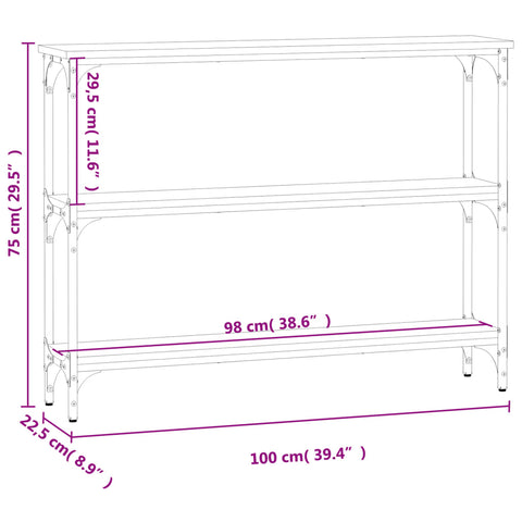 vidaXL Konsolentisch Schwarz 100x22,5x75 cm Holzwerkstoff