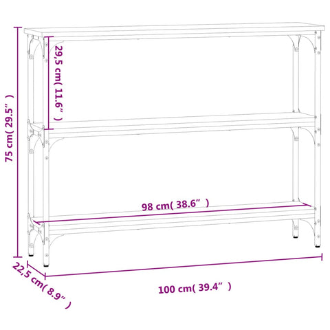 vidaXL Konsolentisch Räuchereiche 100x22,5x75 cm Holzwerkstoff