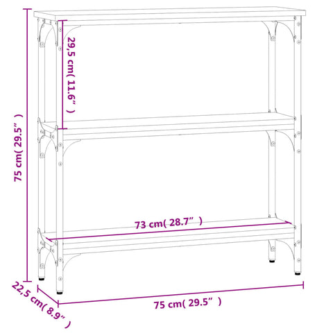 vidaXL Konsolentisch Sonoma-Eiche 75x22,5x75 cm Holzwerkstoff