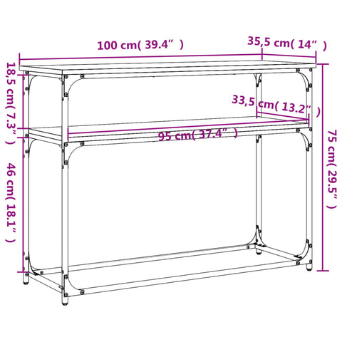 vidaXL Konsolentisch Schwarz 100x35,5x75 cm Holzwerkstoff