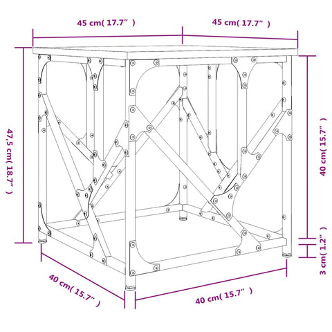 vidaXL Couchtisch Sonoma-Eiche 45x45x47,5 cm Holzwerkstoff