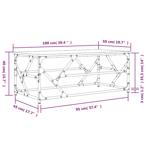 vidaXL Couchtisch Schwarz 100x50x40 cm Holzwerkstoff