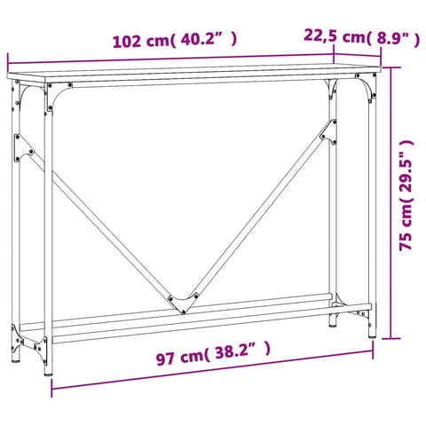 vidaXL Konsolentisch Schwarz 102x22,5x75 cm Holzwerkstoff