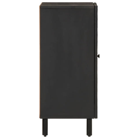 Beistellschrank Schwarz 40x33x75 cm Massivholz Mango