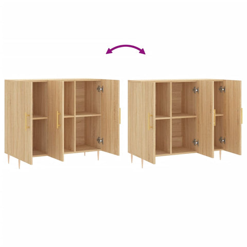 vidaXL Sideboard Sonoma-Eiche 90x34x80 cm Holzwerkstoff