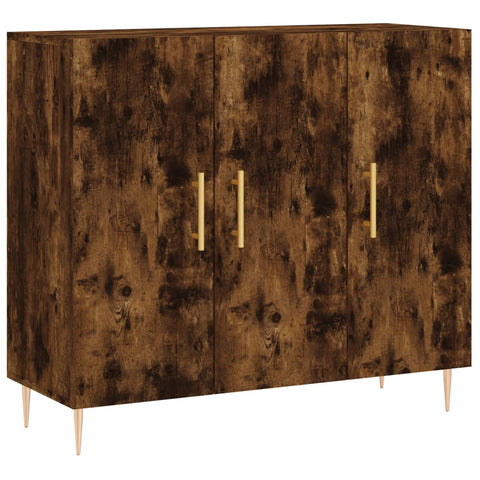 vidaXL Sideboard Räuchereiche 90x34x80 cm Holzwerkstoff