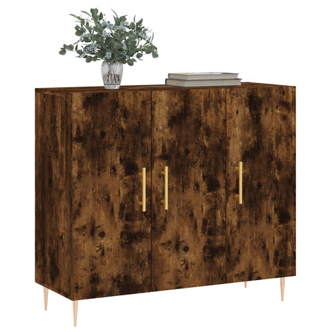 vidaXL Sideboard Räuchereiche 90x34x80 cm Holzwerkstoff